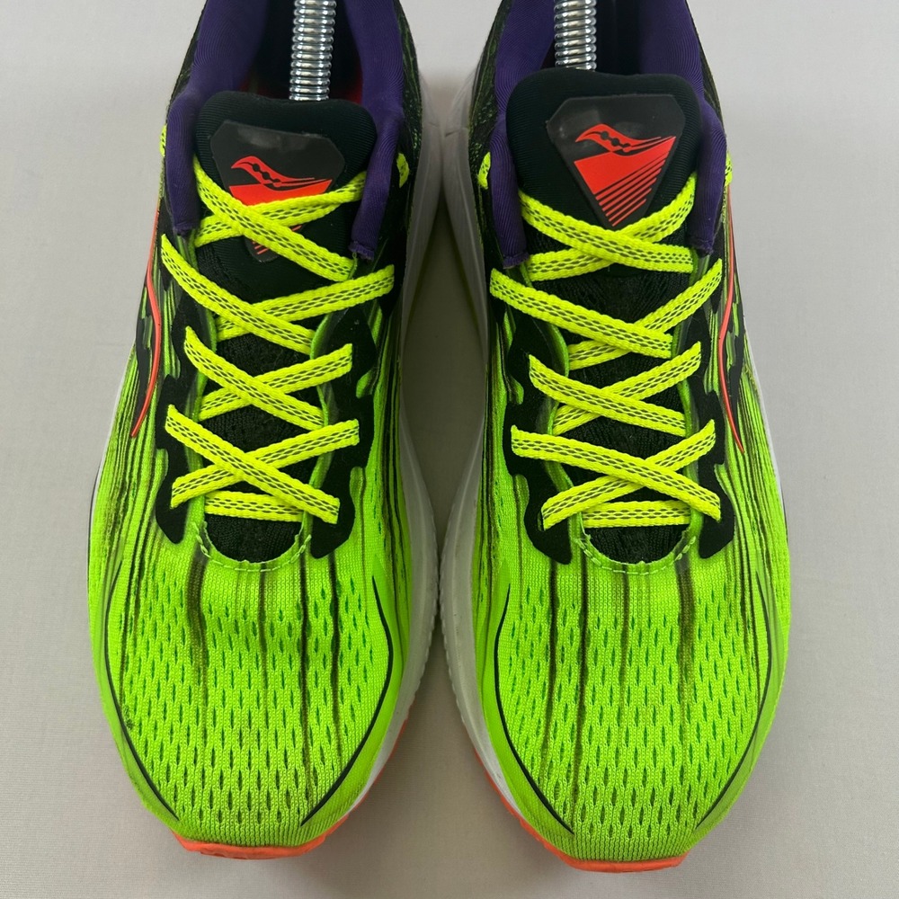 Saucony Running Shoes Womens 7.5 Omni 20 Vizipro PWR RUN Lime Green Black Neon - Picture 5 of 12